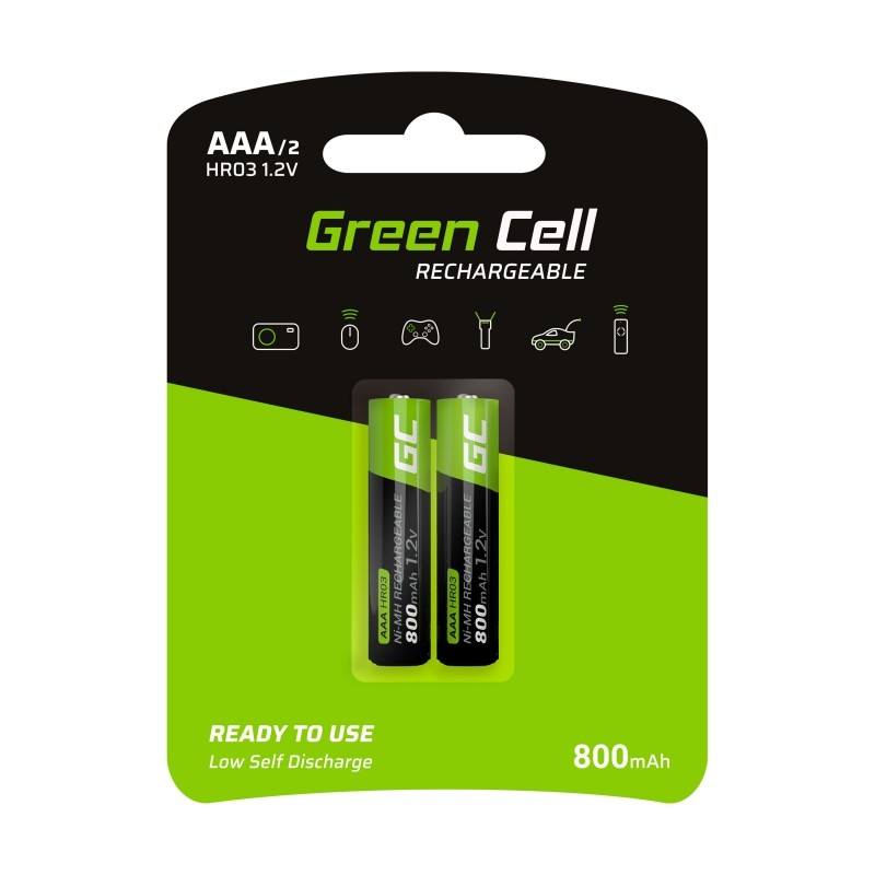 Green Cell 2x AAA Hr03 Batteries 800mah