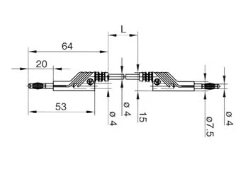 Measuring Lead 4mm 50cm / Yellow (Mln-Sil / 1)