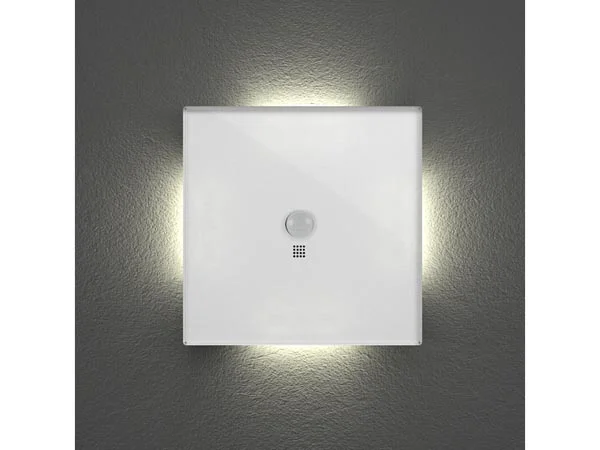 Edge Lit Control Module With Motion And Twilight Sensor, Pure White Frosted