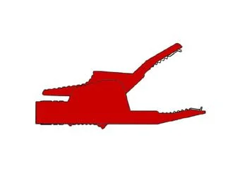 Insulated Crocodile Clips 4mm 34a, Contact Protected / Red (Ak2b 2540)