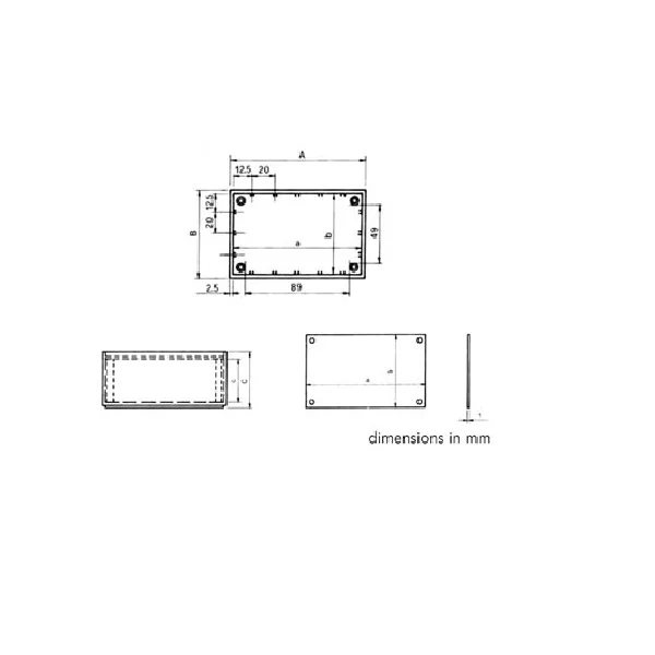 Plastic Optative Enclosure - Petrol Blue - 110.0 X 70.0 X 48.0 Mm