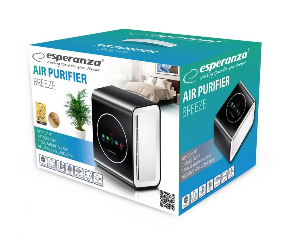 Esperanza Ehp001 Air Purifier 45 Db Black  White