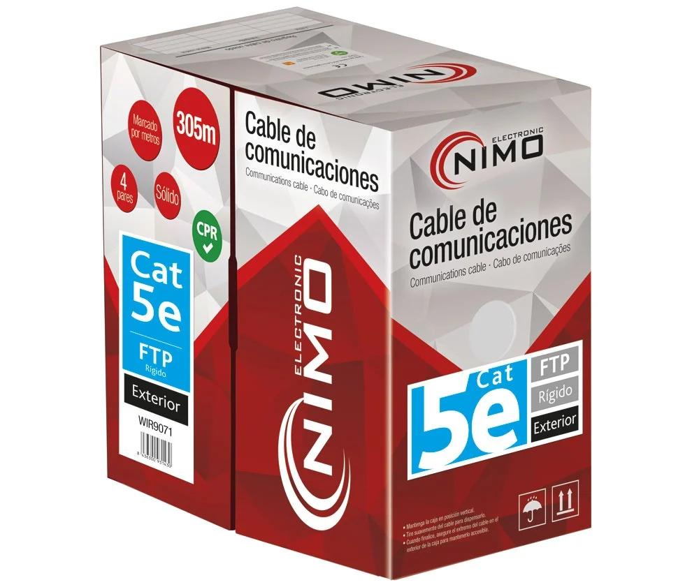 Cable para Datos Ftp Cat.5e Rígido Exterior, 305m