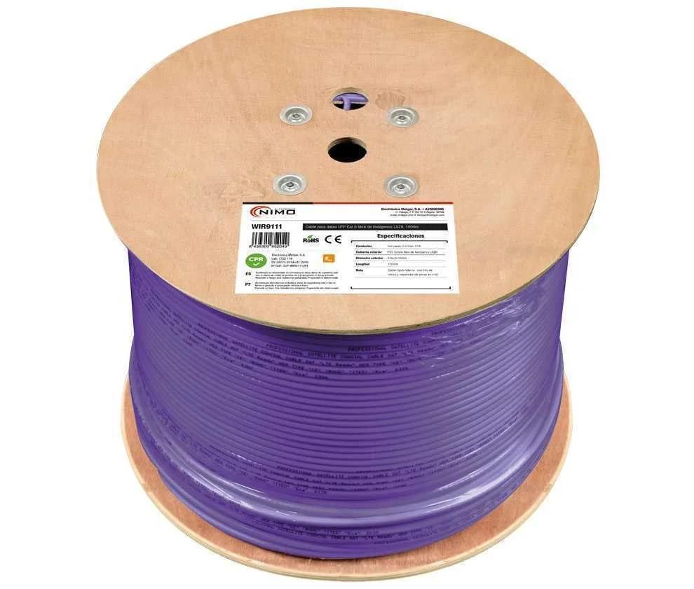 Bobine Cabo de Rede UTP Cat6 LSZH (1000m) - NIMO