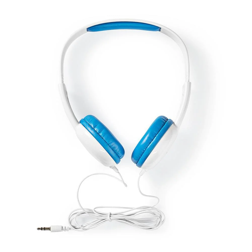 Auscultadores Headphones Hpwd4200bu C/ Fios Azul/Branco - Nedis