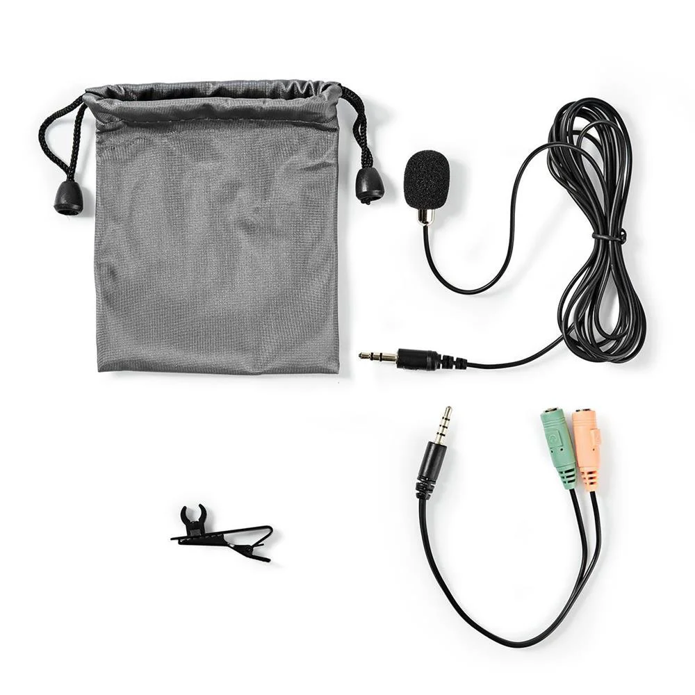 Microfone Com Fio Com Garra Lapela 3,5 Mm