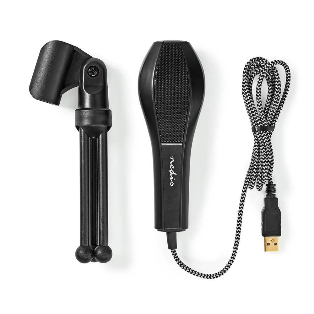 Microfone Com Fio Capacitor Duplo Com Tripé