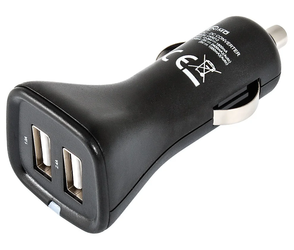 Cargador Alimentador 12/24vcc / Usb 5vcc-2400ma +.