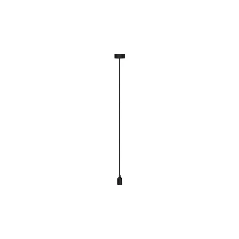 Suporte para L&acirc;mpada com Fio em Tecido - Preto