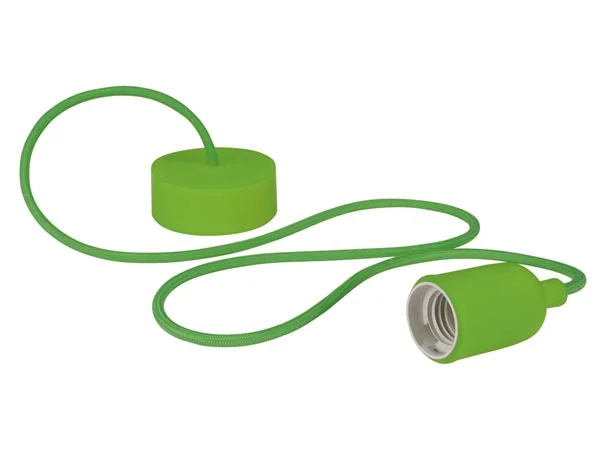 Suporte para L&acirc;mpada com Fio em Tecido - Verde