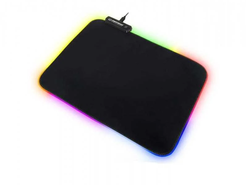 Tapete Gaming  P/ Rato - LED RGB 35x25 Preto