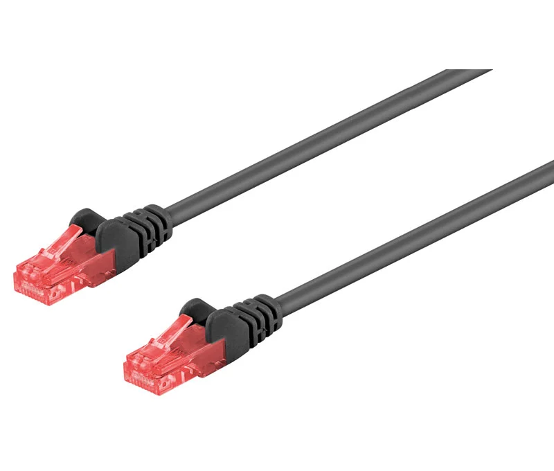 Conexi&oacute;n Utp Cat.6 Rj45 Macho - Macho, 0.25m Negro
