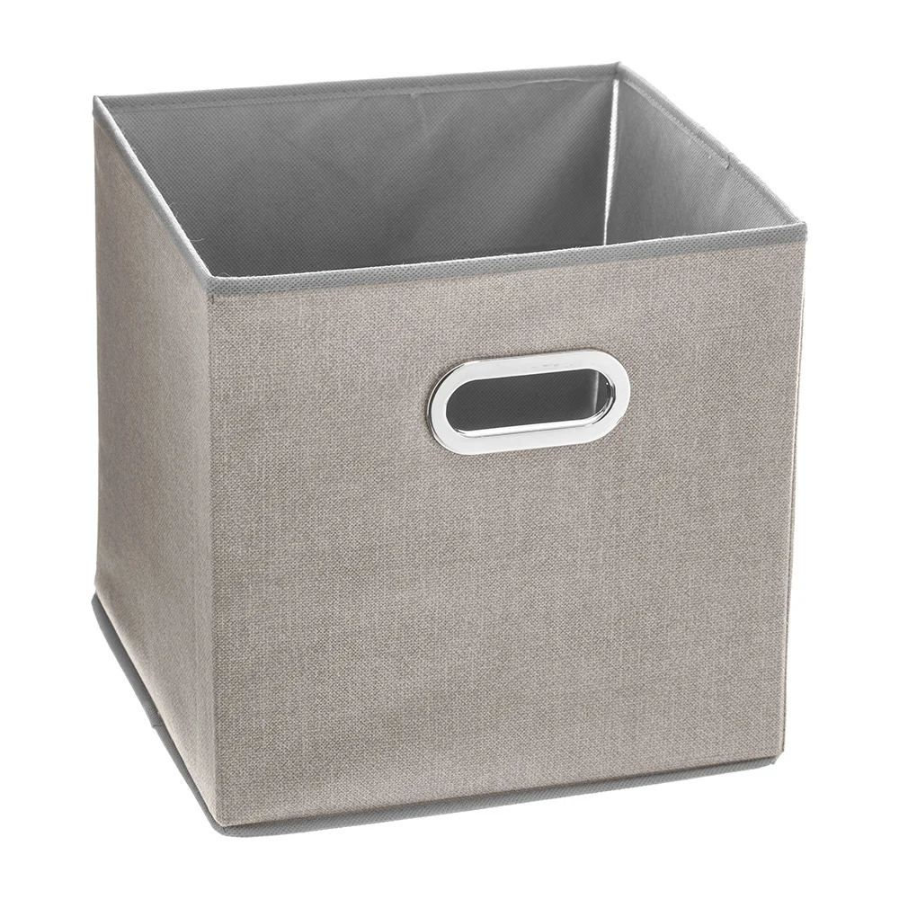 Caixa de Organização Cor Bege para Estante 31x31cm