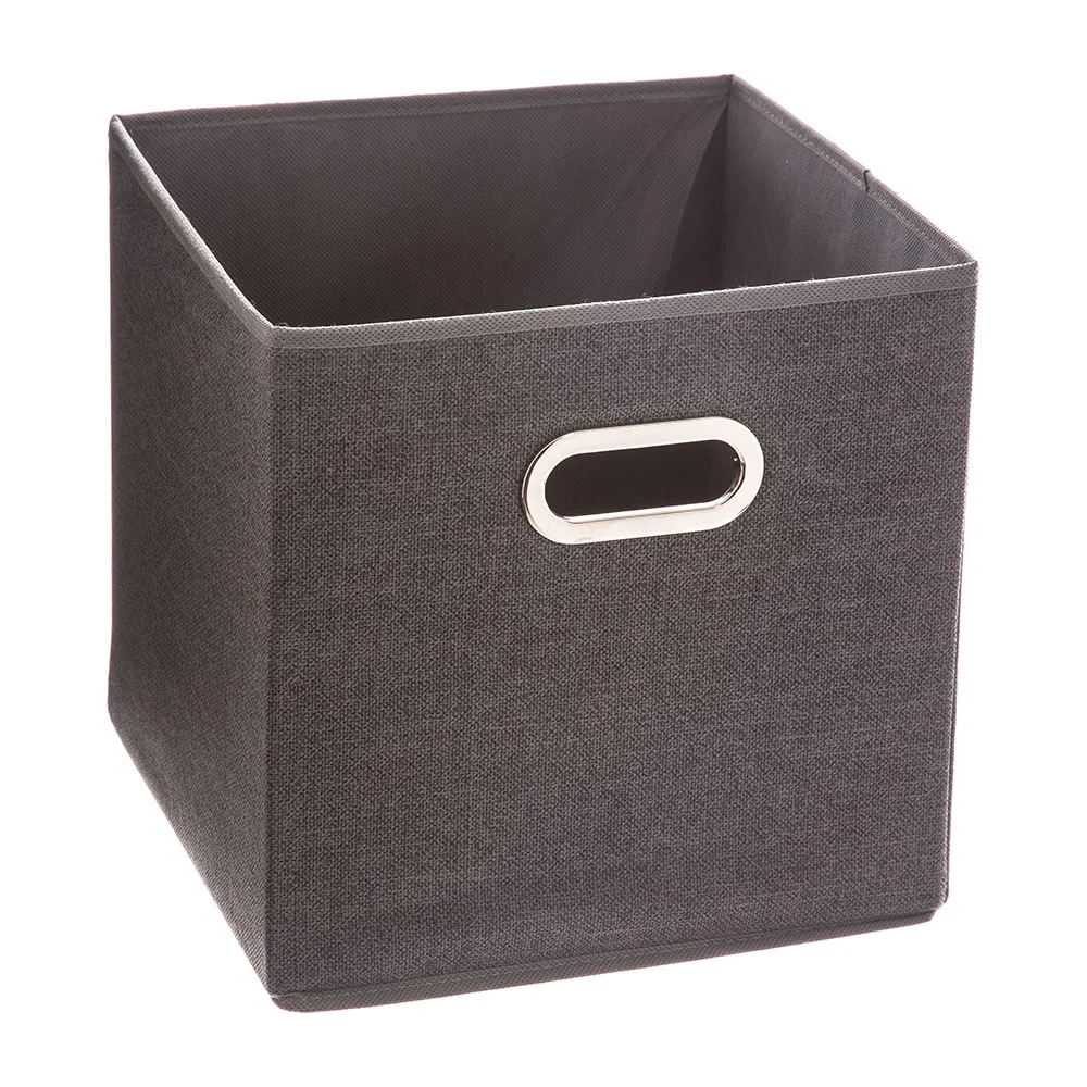 Caixa de Organização Cor Cinzento Escuro para Estante 31x31cm