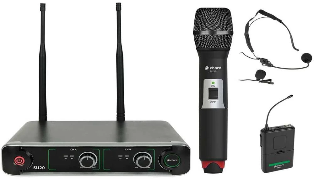 Su20 Dual Uhf Combo Microphone Set Red + Green