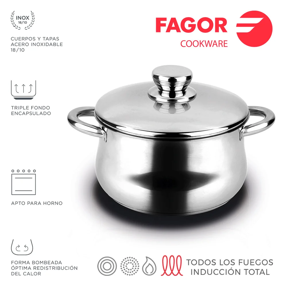 Panela Inox Silverinox + Tampa 24cm Aço Inoxidáv.