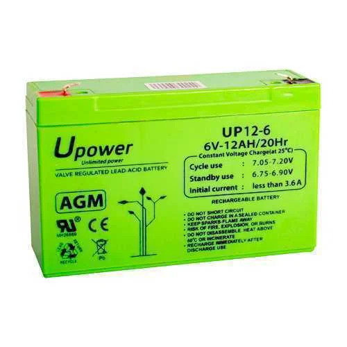 Upower - Bateria Recarregável - Tecnología Chumbo.