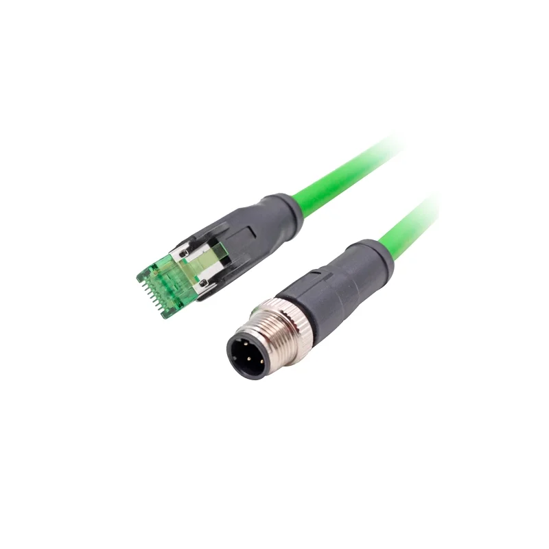 Conector Adaptador M12 Macho a Rj45 Macho - Ether.