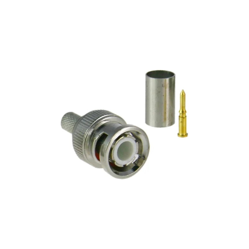 Conector Safire - Bnc para Cravar - Compat&iacute;vel com Microcoaxial - 25 Mm (Fo) - 10 Mm (An) - 5 G