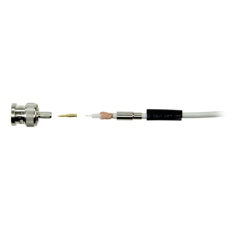 Conector Safire - Bnc para Cravar - Compat&iacute;vel com Microcoaxial - 25 Mm (Fo) - 10 Mm (An) - 5 G
