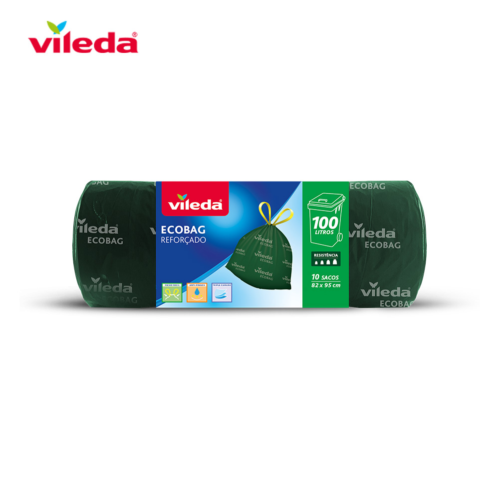 Saco para Lixo Ecobag 100l 100% Reciclada 10 Sacos 172035 Vileda