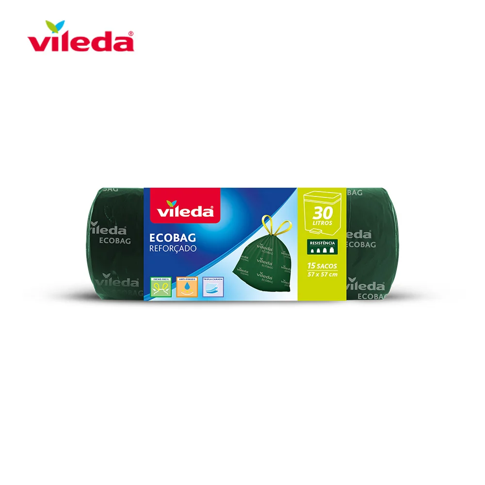 Saco De Lixo Ecobag 30l Reforçado (15 Sacos) Viled