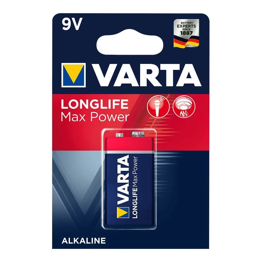 Pilha Varta Long Life Max Power 9v Pack 1un
