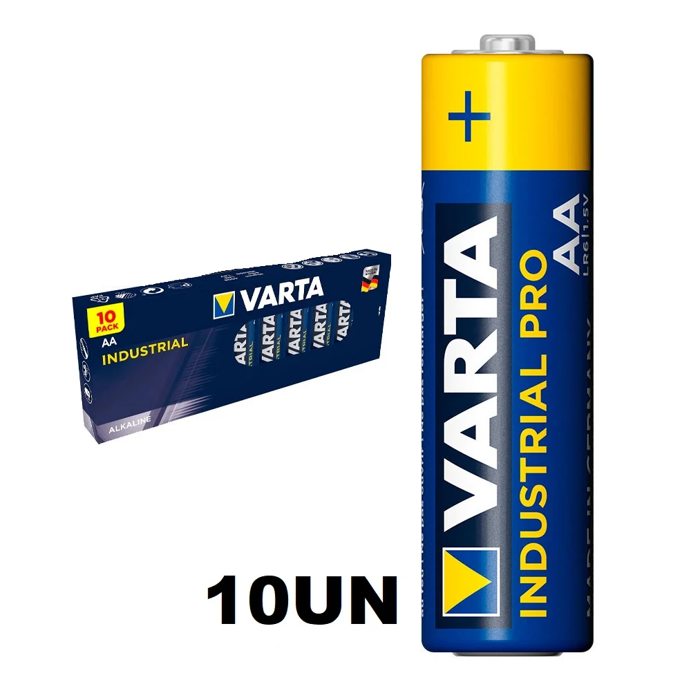 Pack 10 Pilhs AA Lr6 Varta Industrial Pro