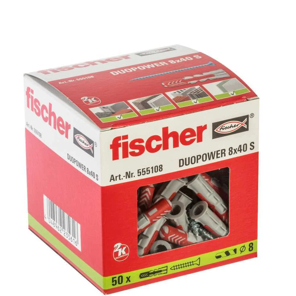 Bucha Fischer Duopower 8x40s + Parafuso 5,5x50mm .