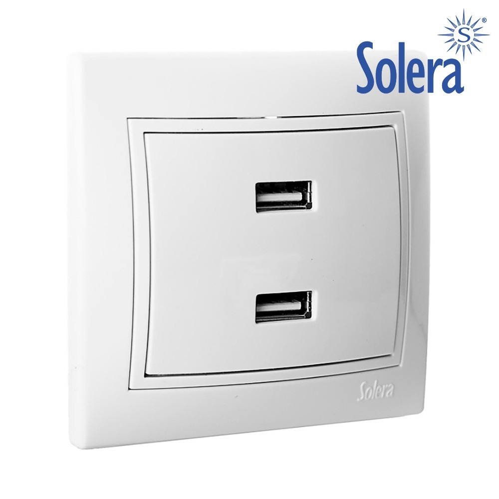 Carregador Duplo Usb Serie Europa 230v 5v 4200ma Série Europa Solera Erp2usbu