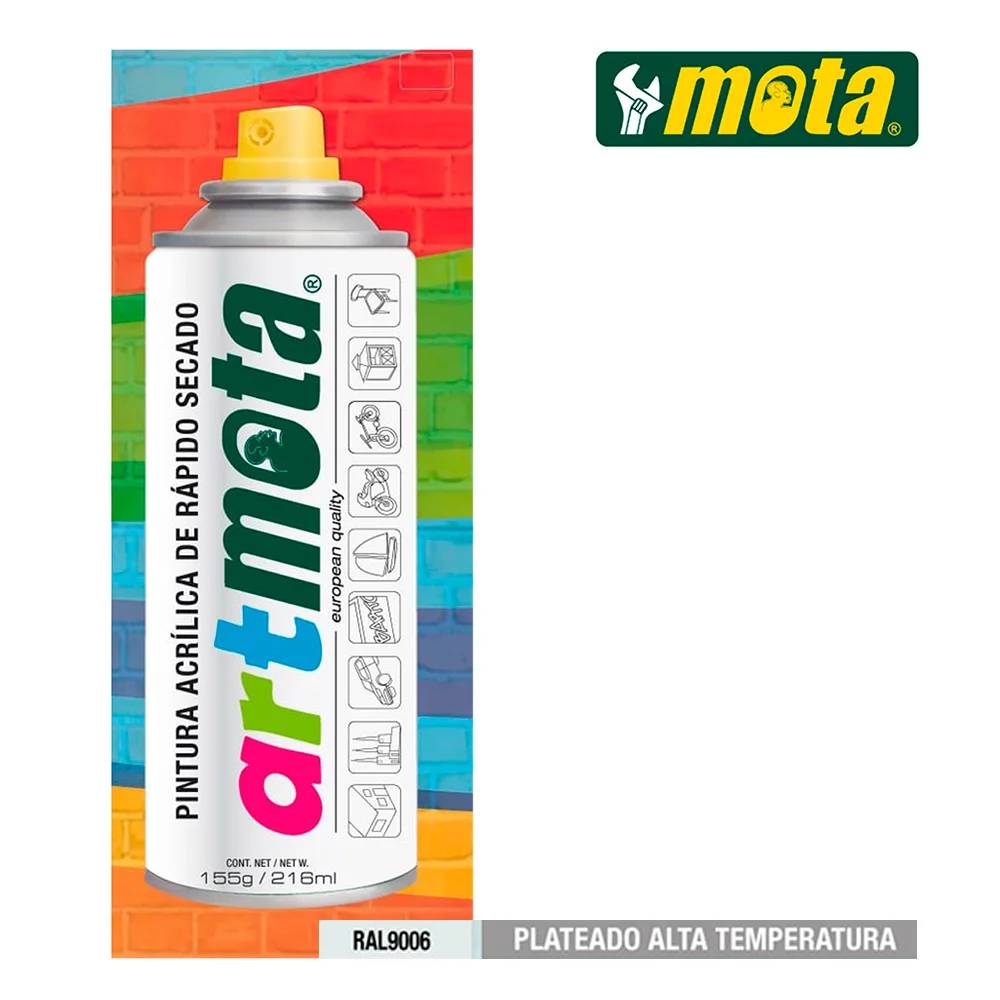 Spray Prateado Alta Temperatura Ral9006 216ml