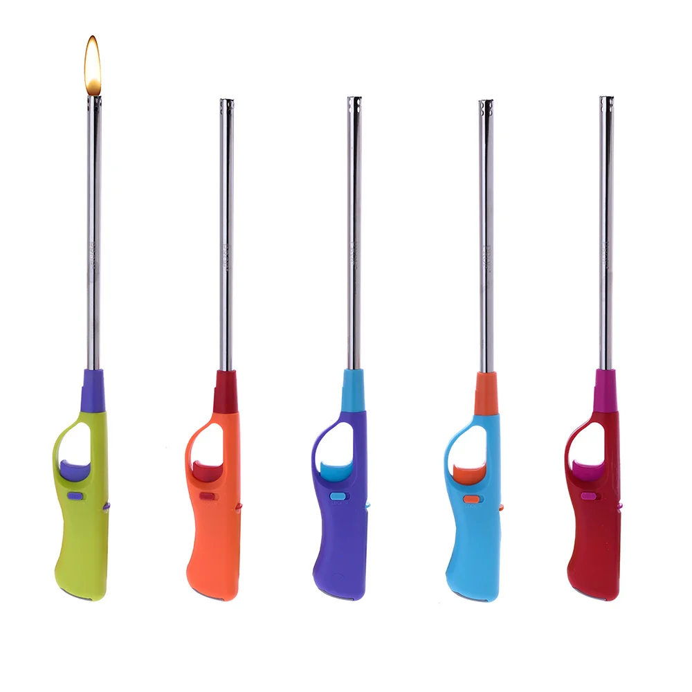Extra Longo Isqueiro Especial para Churrasco Recarregável 35x4x2,5cm Cores Variadas Euro/U
