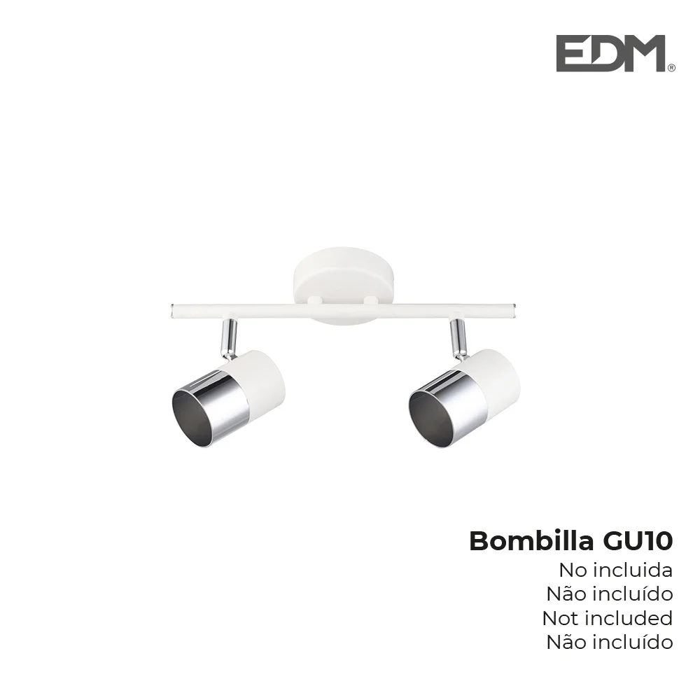 Foco 2 Lampadas Branco Osso + Plata Moon Edm