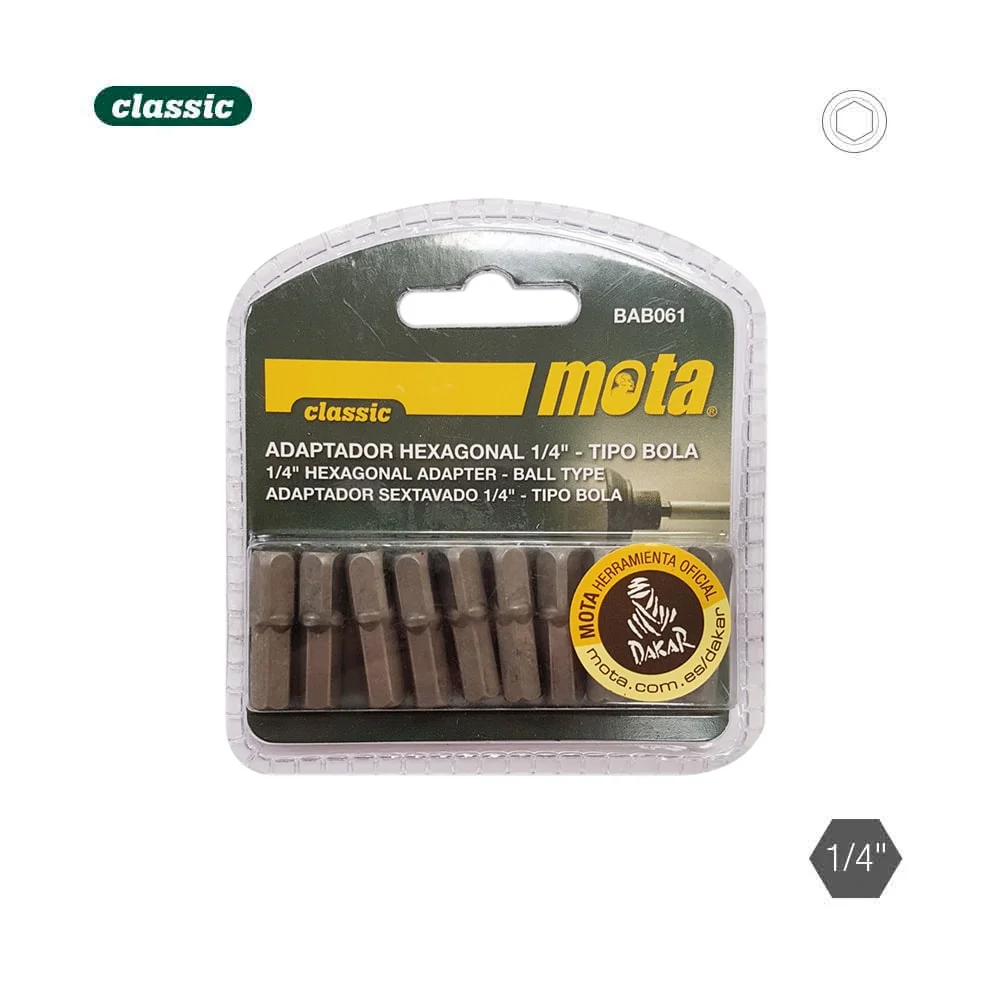 Pack 10 Adaptadores Hexagonais T. Bola 25mm 1-4 10unid. Bab061 Mota