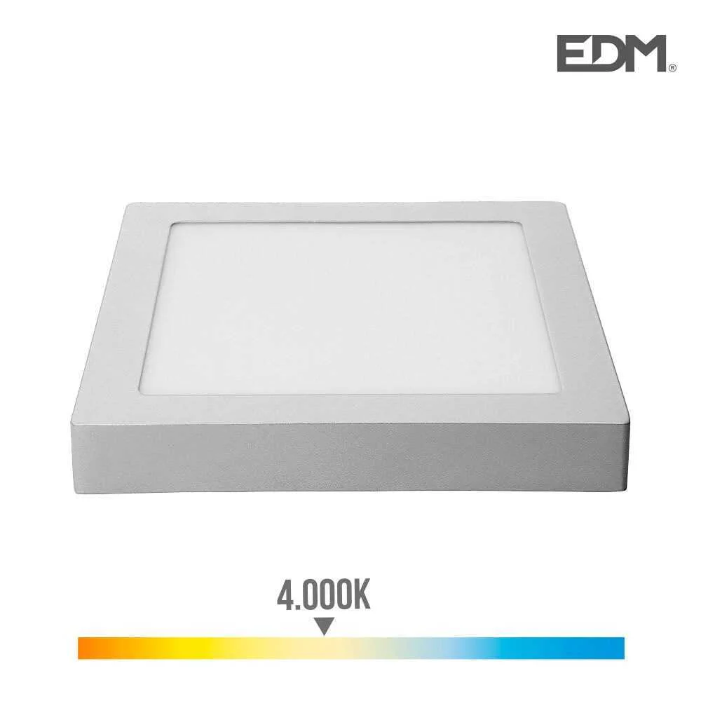 Downlight LED Superfície Quadrado 20w 1500lm 4000k Luz Dia. Cromado 22,5x22,5x4cm Edm