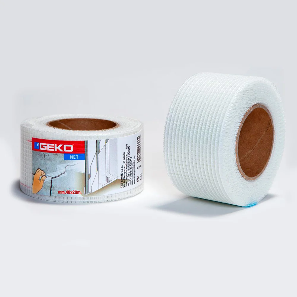 Fita Adhesiva para Tampar Rachaduras 20m X 48mm para Grandes Rachaduras e Unir Paineis de Gesso Geko