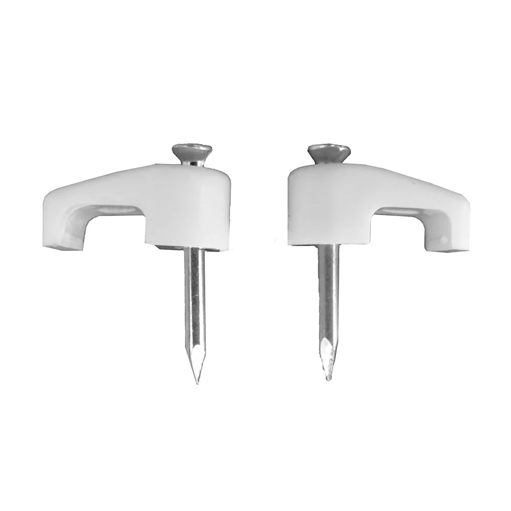 Abraçadeira Plana Branca com Prego 2x0,7mm N°01 (Caixa 100 Unid.)