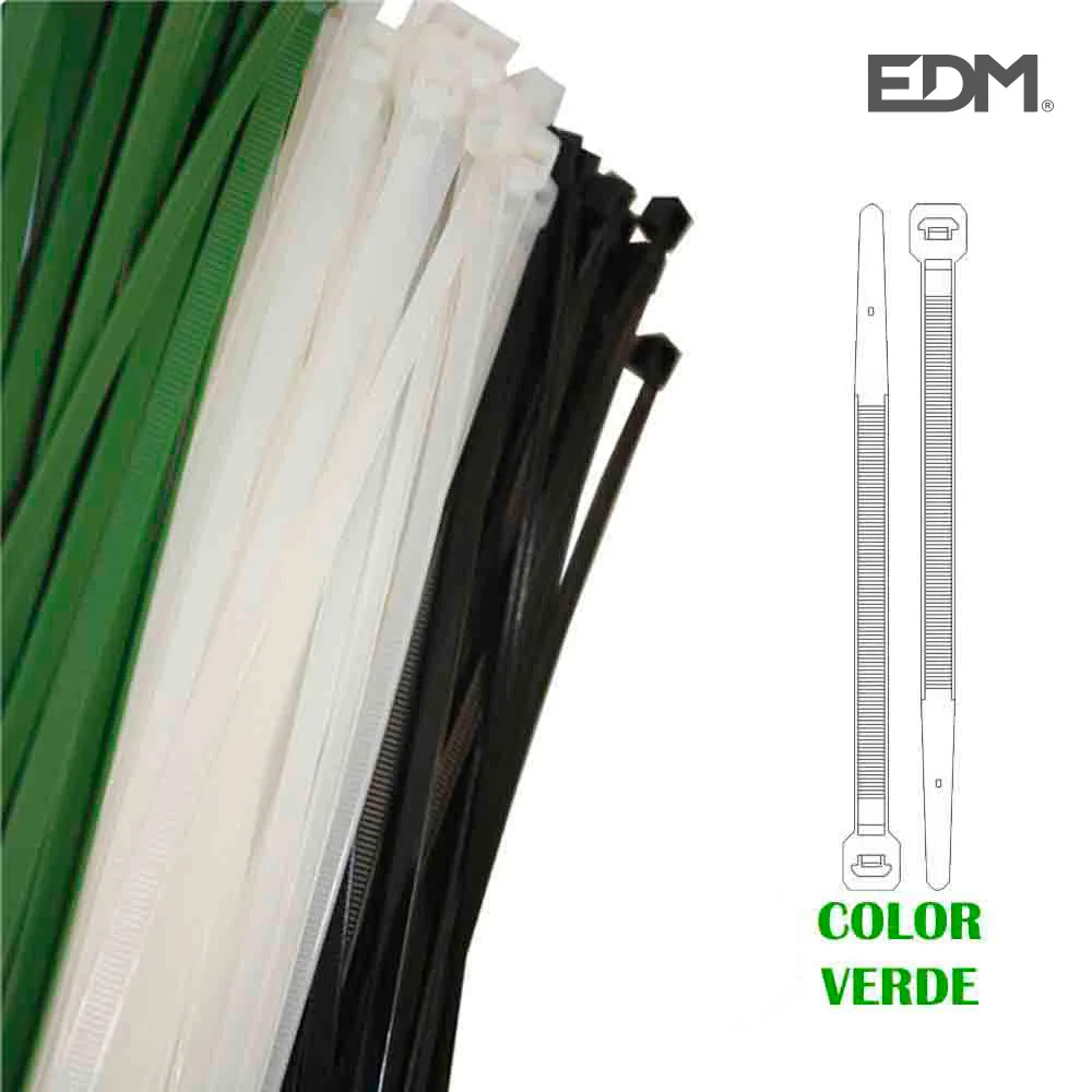 Abraçadeiras Verdes 200x4,8mm (Saco 100 Unid.) Nylon de Alta Qualidade