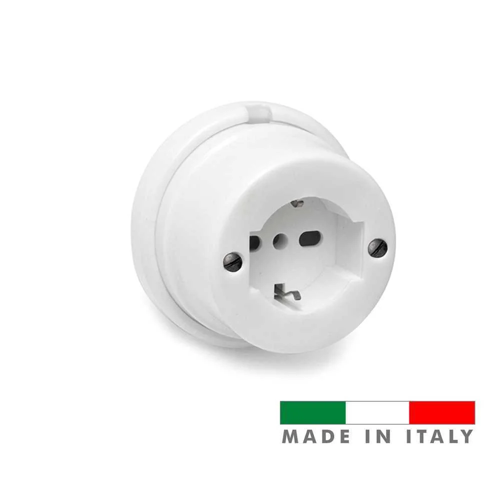 Tomada Schuko Tt Porcelana Serie Vintage 10A-250V