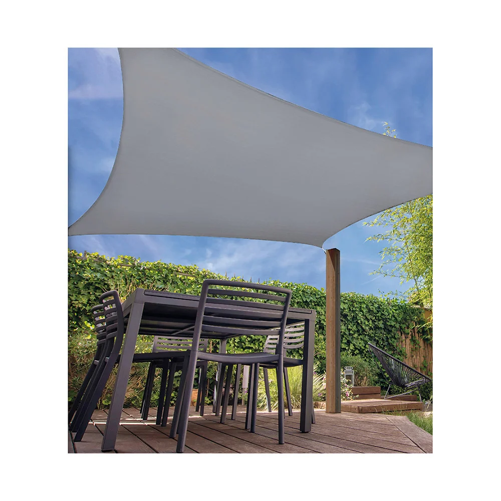 Toldo Vela Quadrado Cinzento Claro 5x5mts