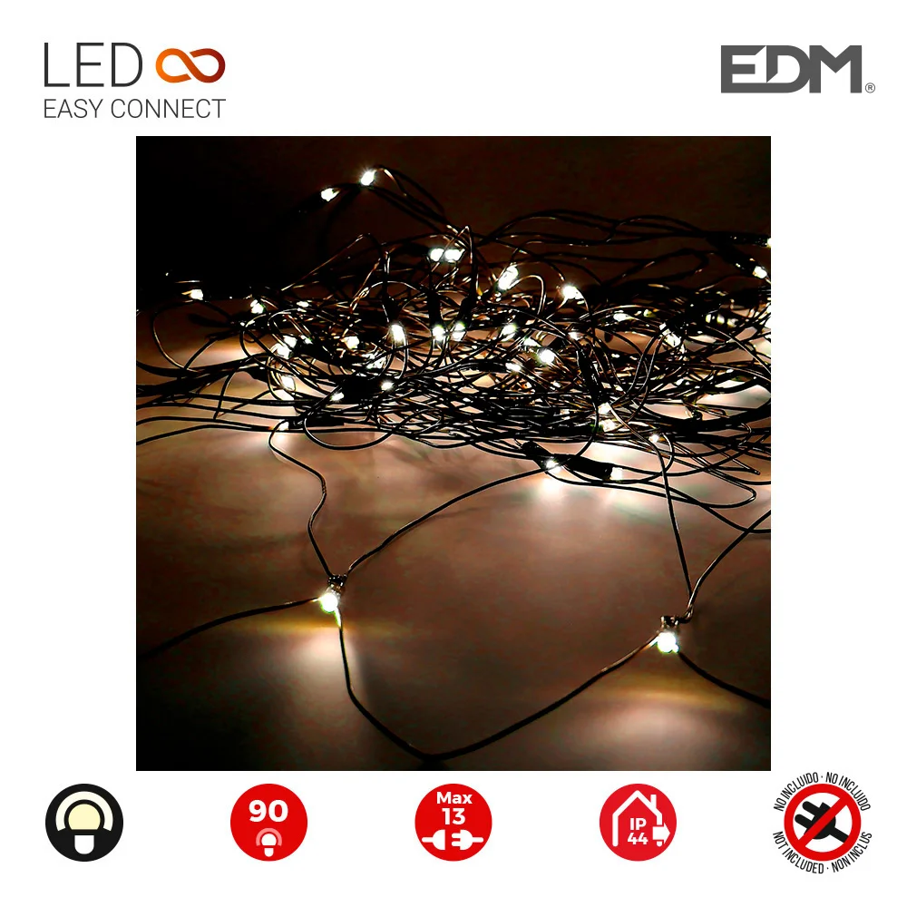 Cortina Red Easy-Connect Branco Quente 90 Leds Ip.