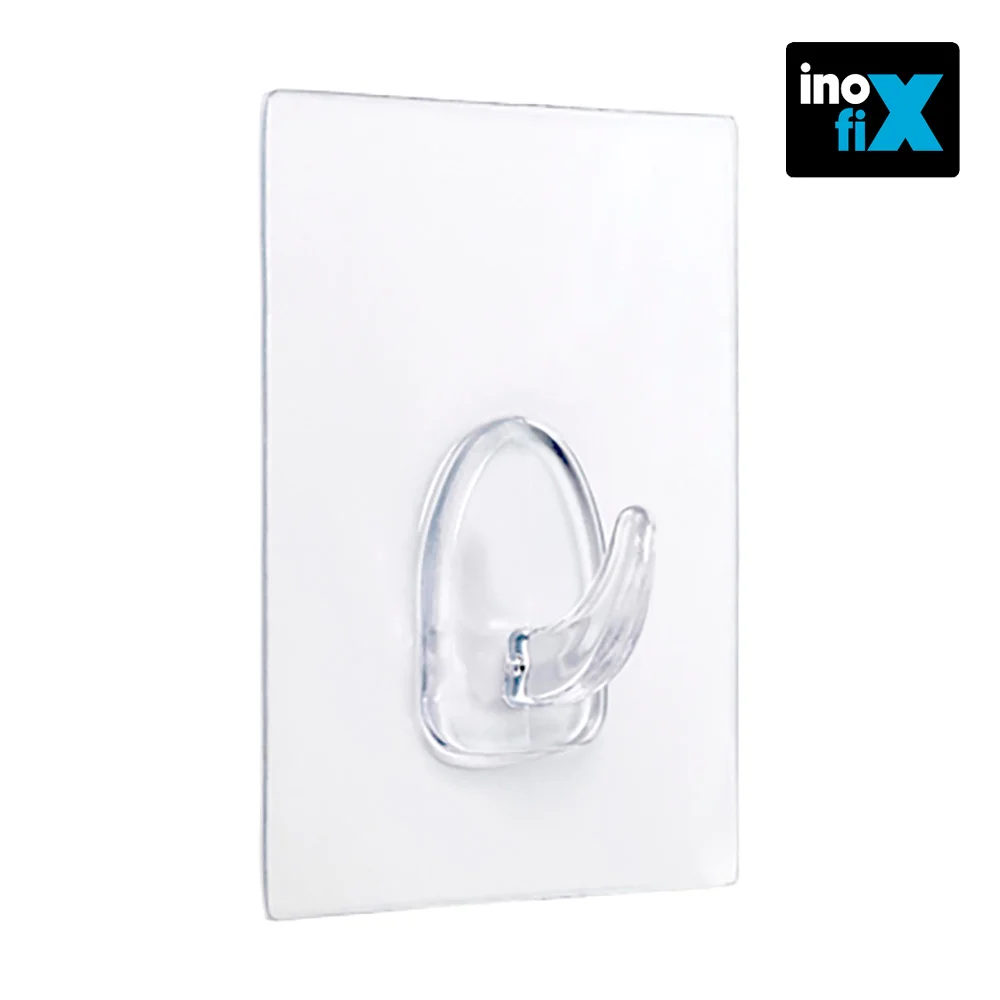 Cabide Aderente Reutilizavel 80x62mm Transparente (Blister) Inofix