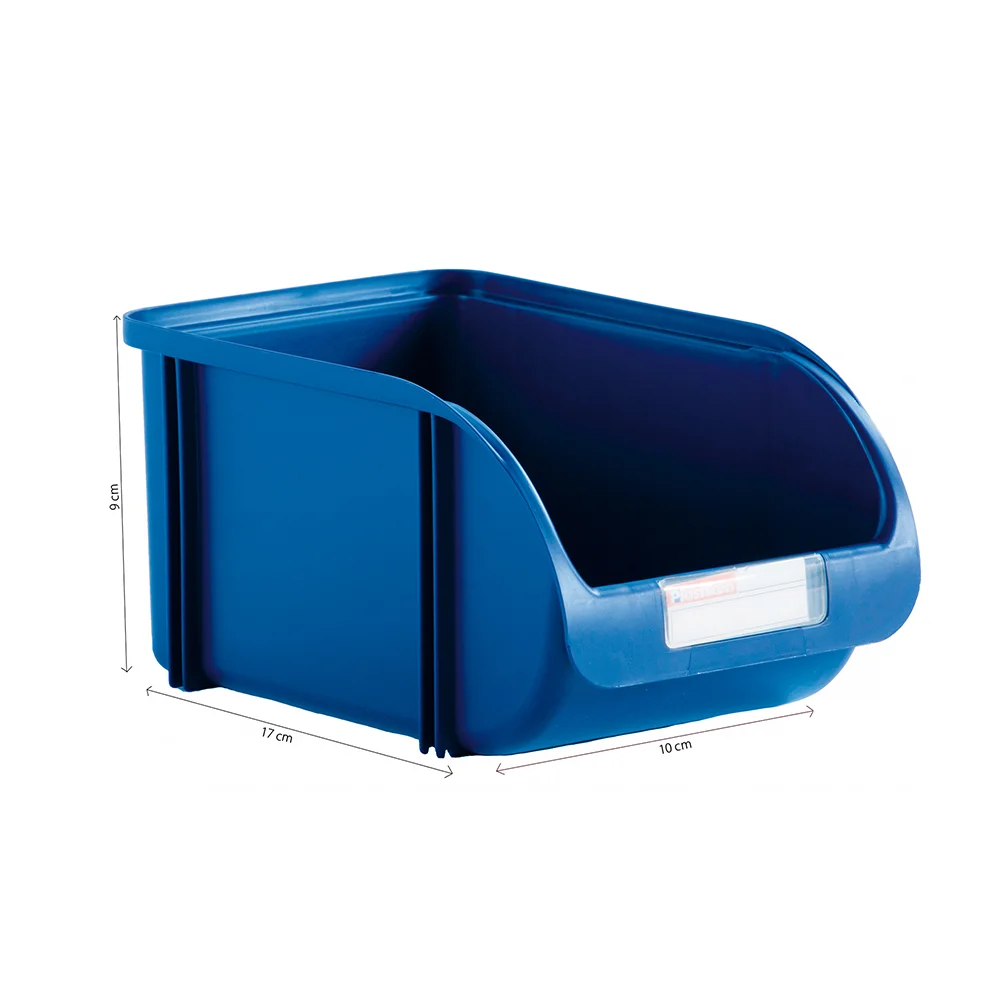 Caixa Contentora Empilhável de 10cm Titanium Azul