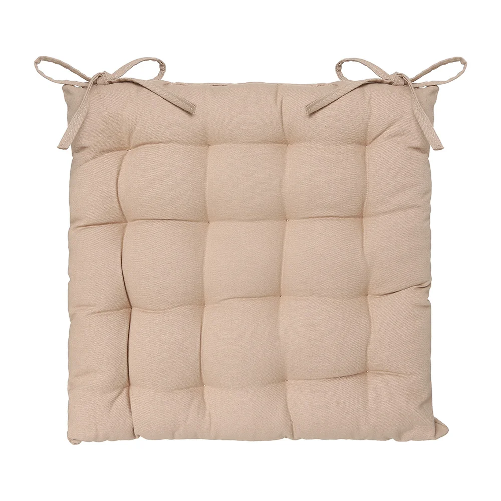 Almofada para Cadeira Estilo Bolacha Cor Bege 38x38cm