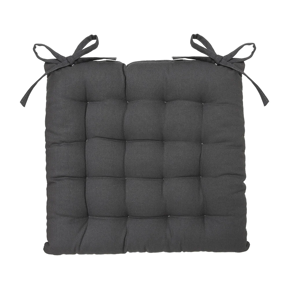 Almofada para Cadeira Estilo Bolacha Cor Cinzento Escuro 38x38cm