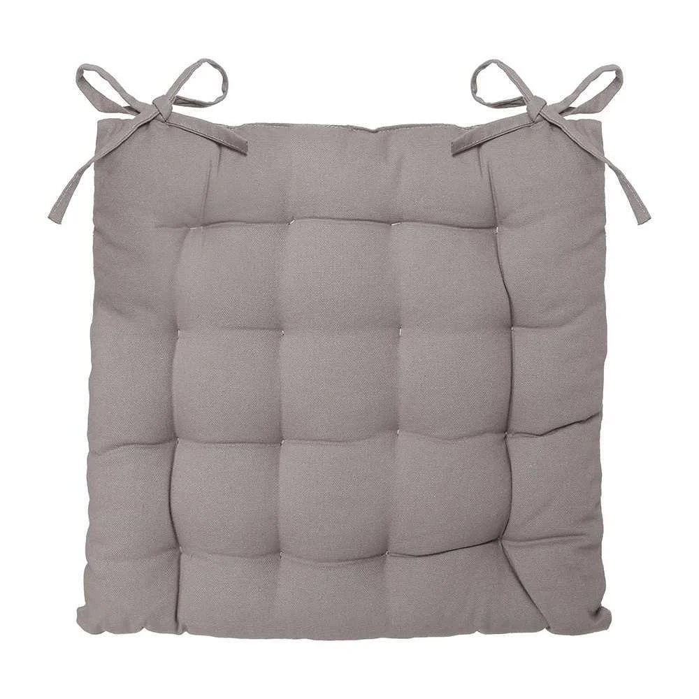 Almofada para Cadeira Estilo Bolacha Cor Castanho Claro 38x38cm