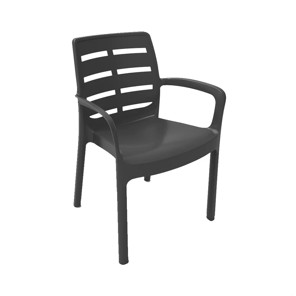 Cadeira De Resina Empilhavel Cor Preto