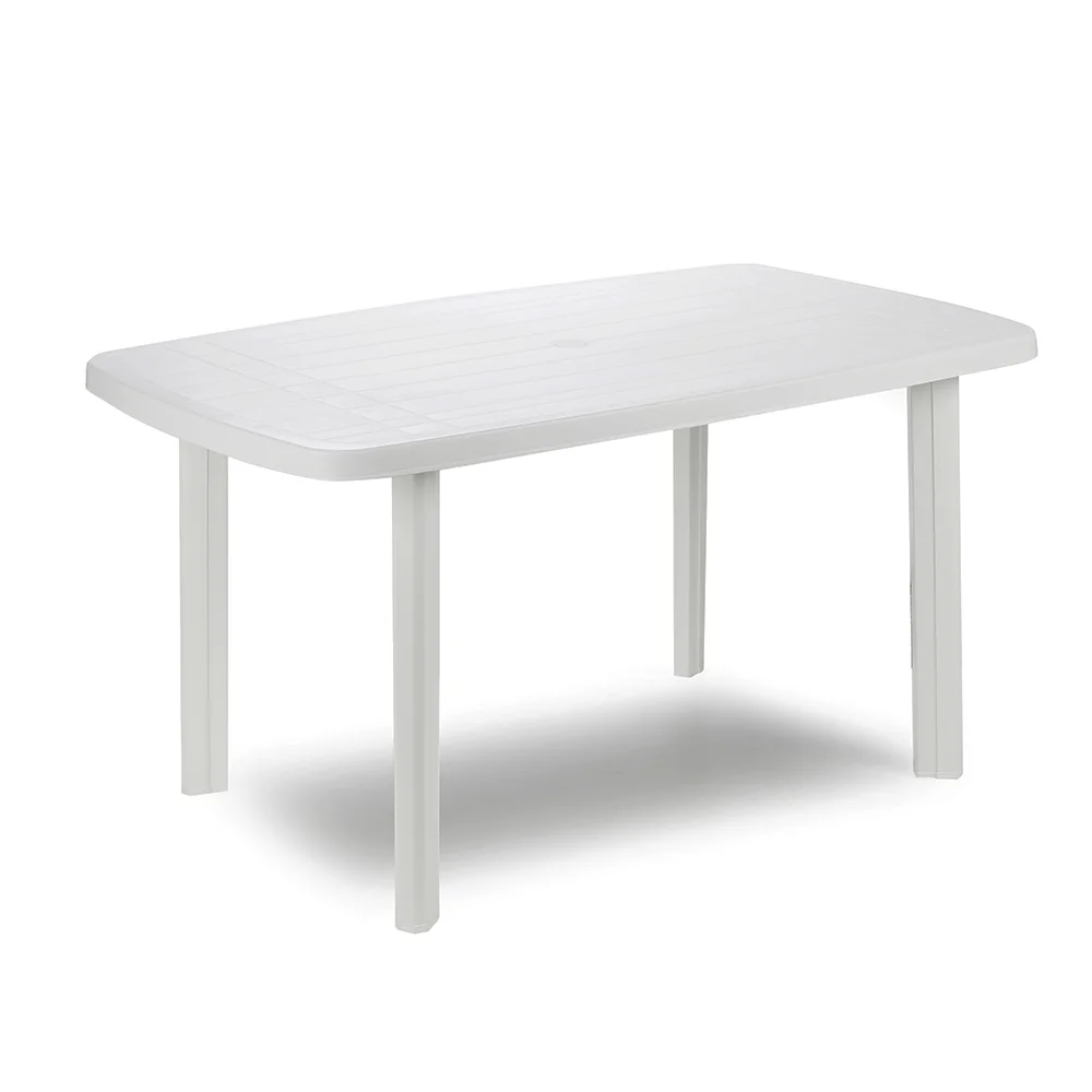 Mesa De Resina Oval Cor Branco