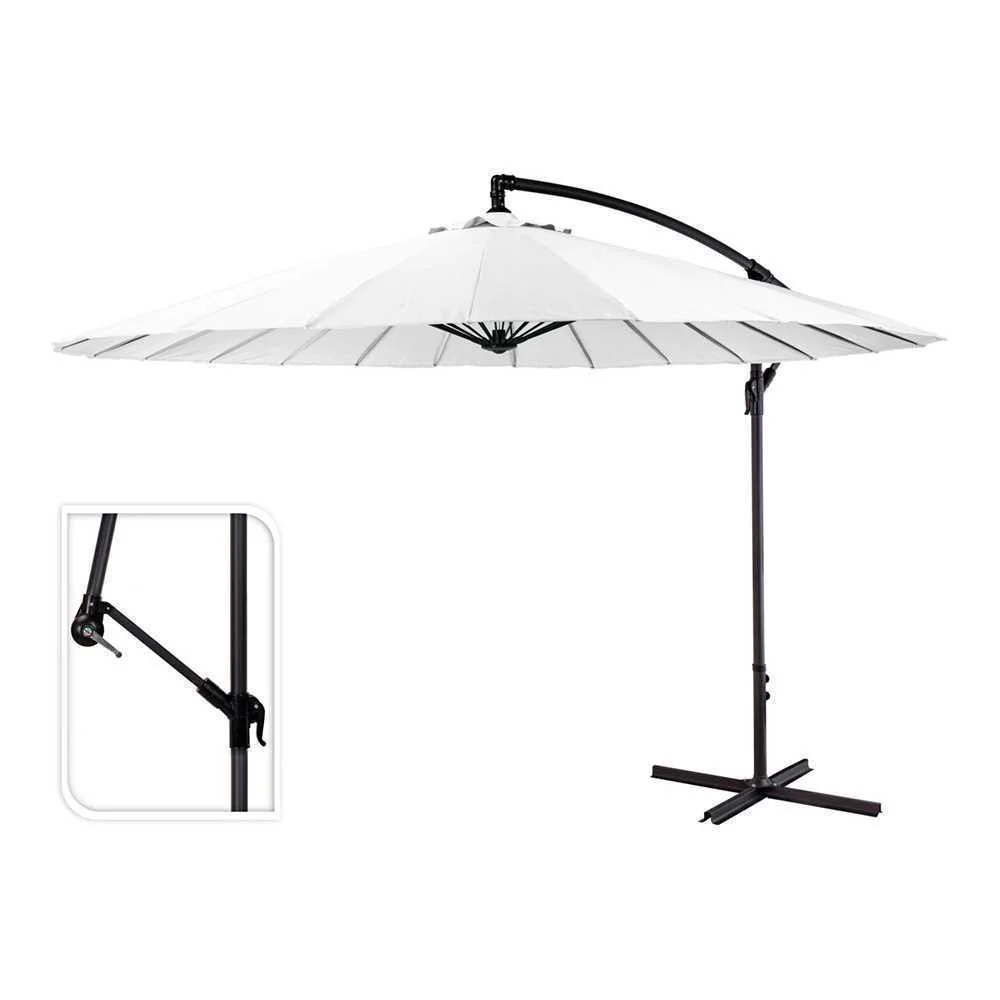Parasol Excentrico 300cm Branco Corpo Aluminio