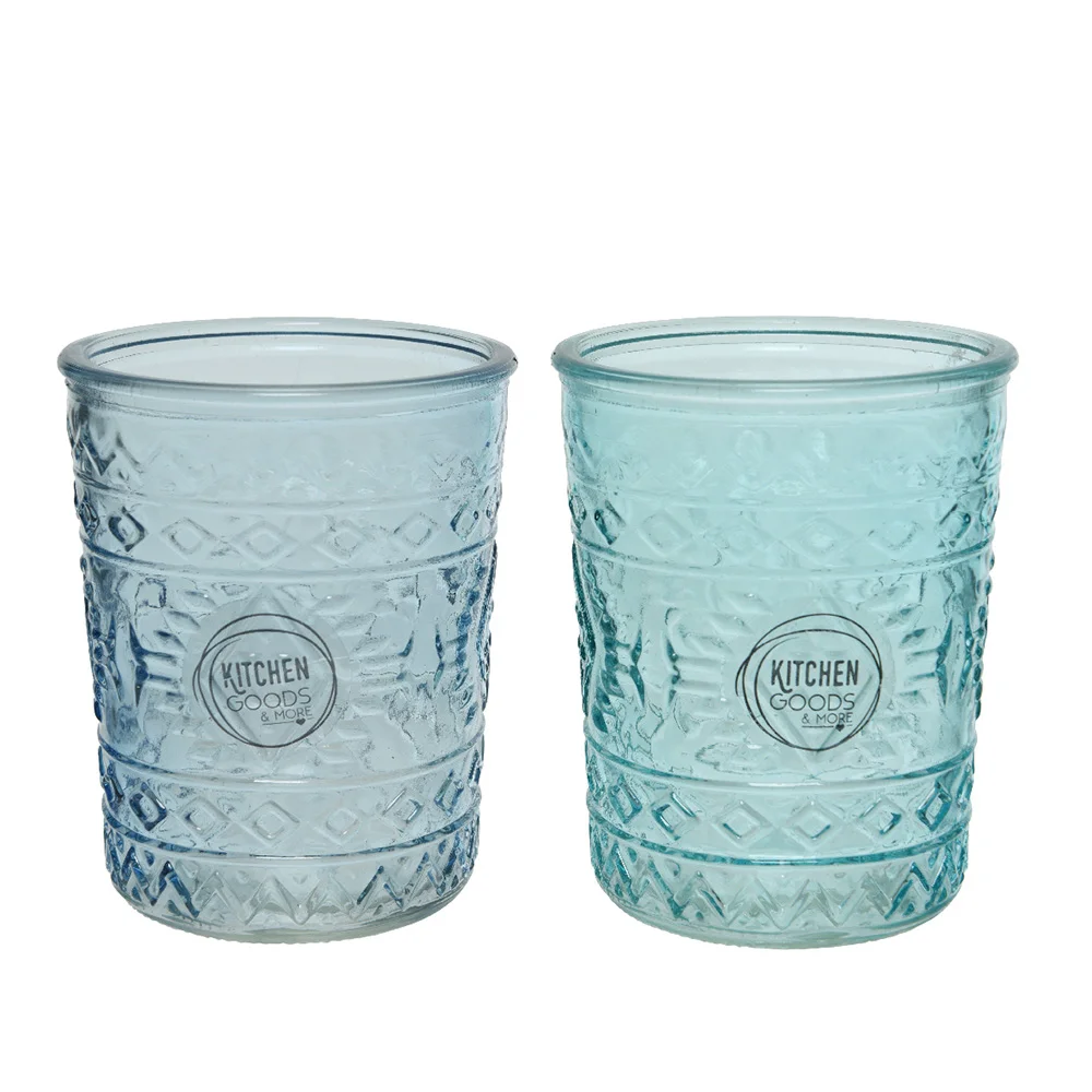 Vaso De Vidro Com Relevo 8,3x10,3cm 350ml